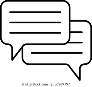 Speech Bubble with Notes Vector Line Icon Design