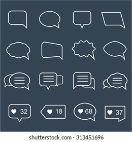 Speech bubble and  notification icons set
