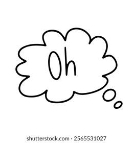 Speech bubble with OH. Thought. Emotions doodle bubble