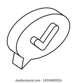 speech bubble with ok check symbol