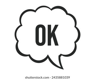 Sprechblase mit okttext isoliertem Konzept. Vektor flache grafische Design-Illustration