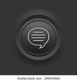 Speech Bubble on Black Bevel Round Buttons