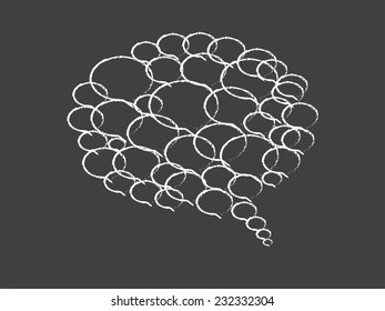 Speech Bubble On Blackboard