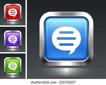 Speech Bubble on Blue Square Button