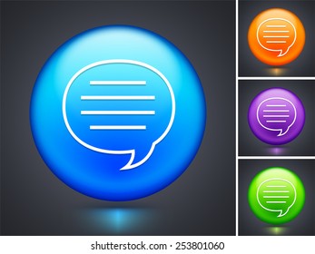 Speech Bubble on  Color Round Buttons