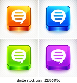 Speech Bubble on Color Square Buttons