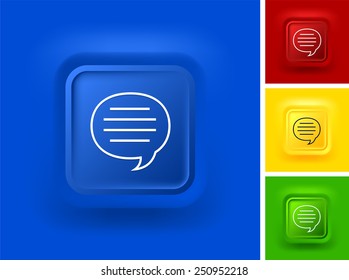 Speech Bubble on Color Square Buttons