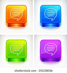 Speech Bubble on Color Square Buttons