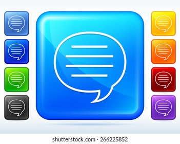 Speech Bubble on Color Square Buttons