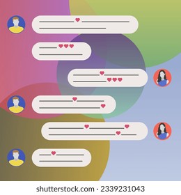  Speech bubble on colored gradient circles. Chat dialog boxes. Vector illustration. EPS 10.