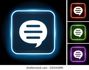 Speech Bubble on Glow Round Button