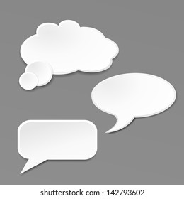 Speech bubble on grey background
