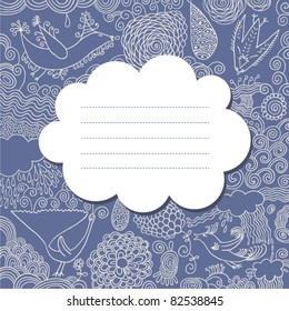 speech bubble on hand drawn background