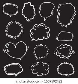 Speech bubble on isolation background. Set of think and talk speech bubbles. Black and white illustration