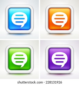 Speech Bubble on Multi Color Square Buttons