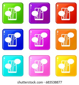 Speech bubble on phone set 9
