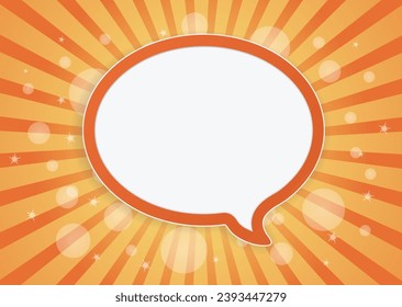 Speech bubble sur fond abstrait rayons de soleil