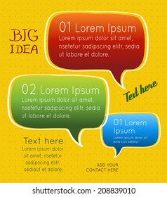 Speech Bubble on top of each other, brochure or flyer, vector illustration.