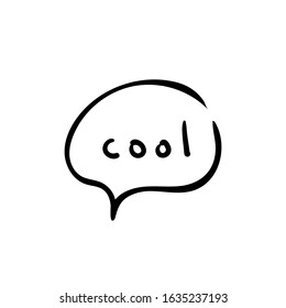 Speech bubble on white background with word cool