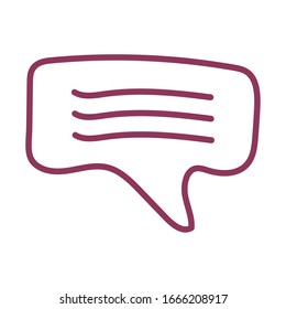 speech bubble on white background, line style icon vector illustration design