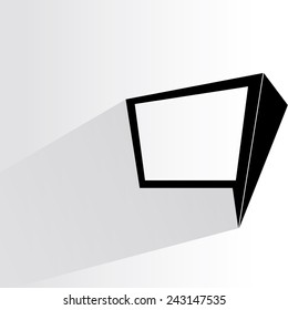 speech bubble on white background, flat and shadow theme