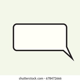 Speech Bubble on White Background. Right Side. 