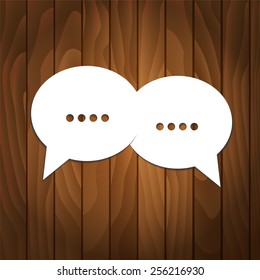 Speech Bubble On Wooden Background