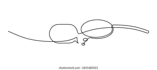 Speech Bubble in One Line Art. Talk, Message, and Dialog Symbol