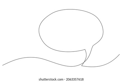 Speech bubble. One line drawing. Vector speech bubble in line style - Shutterstock ID 2063357618
