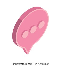 speech bubble of online chatting on white background
