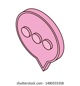 speech bubble of online chatting on white background