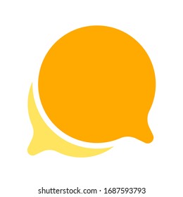 speech bubble orange circle isolated on white, bubble chat sign for icon speak or talk, balloon speech for message copy space text, dialog box chat symbol, speech bubble icon for conversation concept