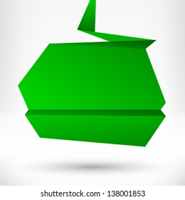 Speech bubble origami style. Vector abstract background.