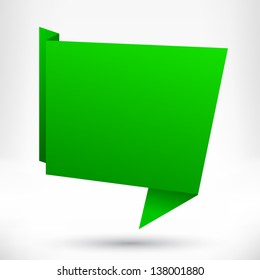 Speech bubble origami style. Vector abstract background.