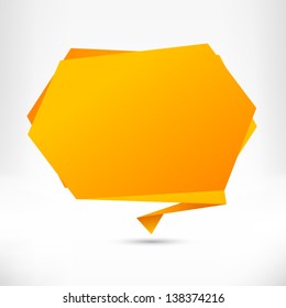 Speech bubble origami style. Vector abstract background.