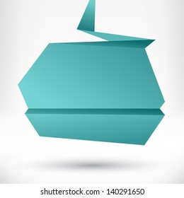Speech bubble origami style. Vector abstract background.