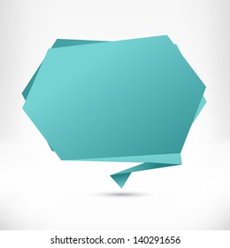 Speech bubble origami style. Vector abstract background.