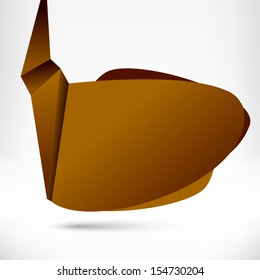 Speech bubble origami style. Vector abstract background.