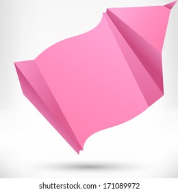 Speech bubble origami style. Vector abstract background.