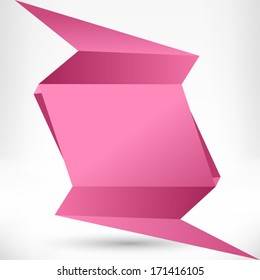Speech bubble origami style. Vector abstract background.