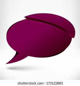 Speech bubble origami style. Vector abstract background.