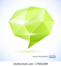 Speech bubble in origami style. Vector illustration. 