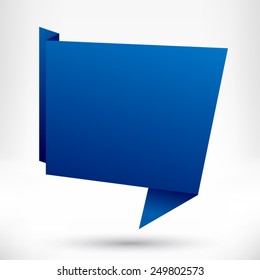 Speech bubble origami style. Vector abstract background.