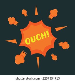 Sprich mit Ouch! Schrift. Vektorgrafik