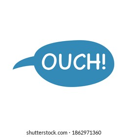 speech bubble with ouch word vector illustration design