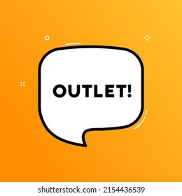 Speech bubble with outlet text. Boom retro comic style. Pop art style. Vector line icon for Business and Advertising