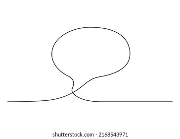 Speech bubble outline, chat, continuous one line drawing. Graphics minimalist linear frame box for text. Balloon for talk. Single line vector illustration