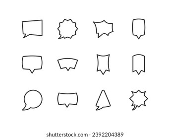speech bubble outline icon collection. Thin line simple elements for web and app. Premium pack