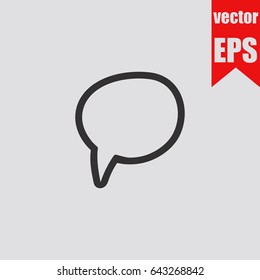 Speech bubble outline icon isolated.Hand Drawn.Vector illustration.