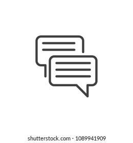 Speech bubble outline icon. linear style sign for mobile concept and web design. Chat simple line vector icon. Symbol, logo illustration. Pixel perfect vector graphics